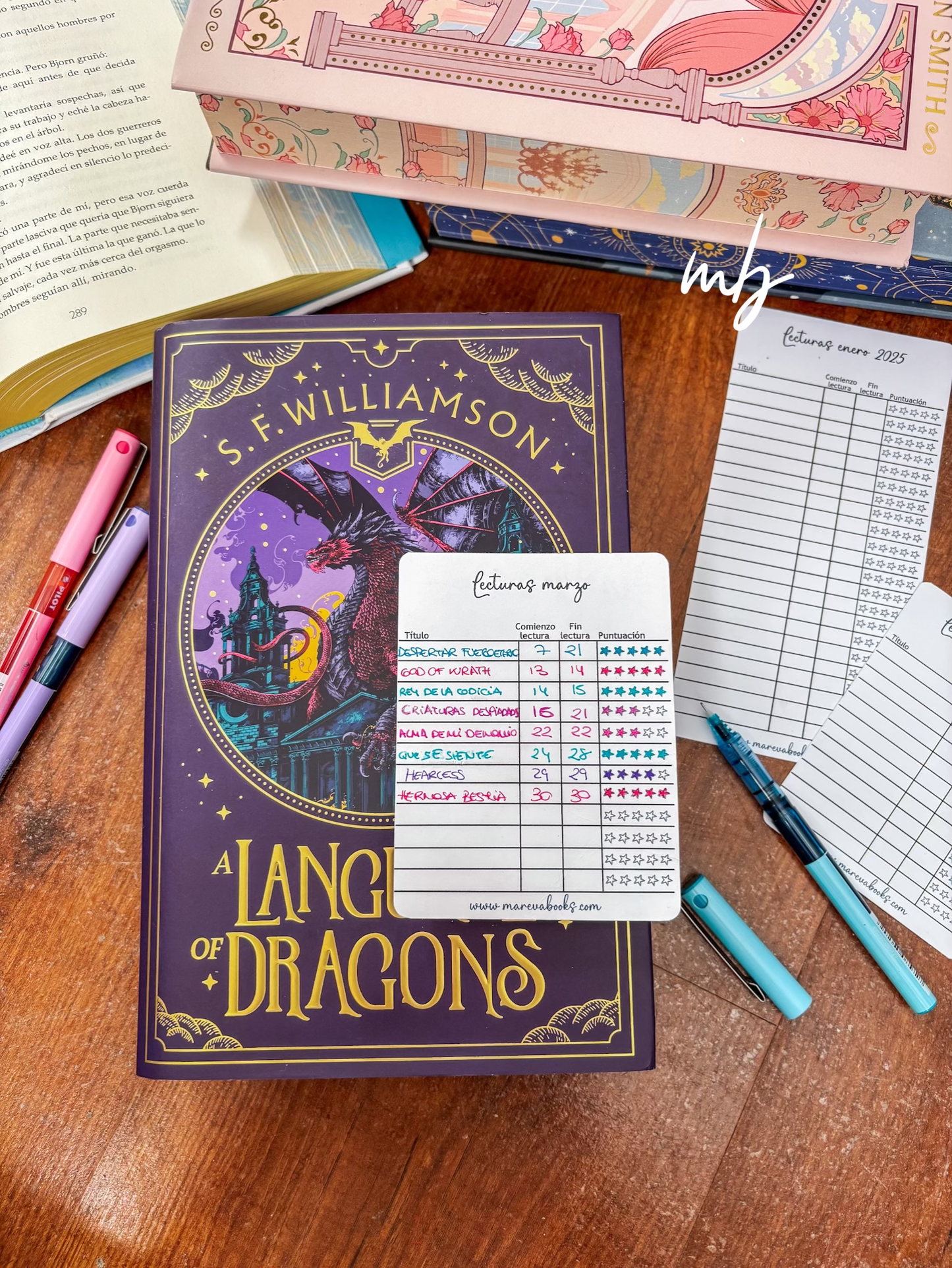 Tarjetas seguimiento lecturas
