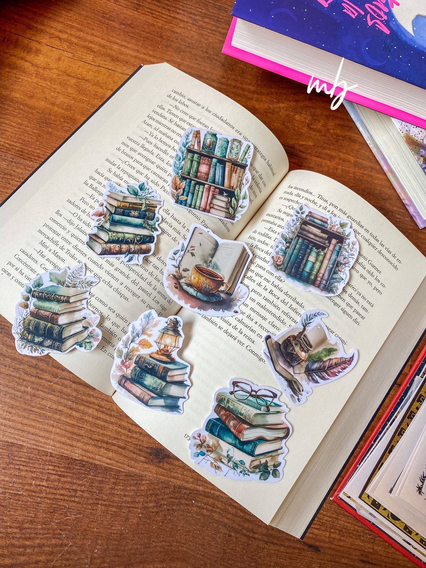7 libros pegatina, Vintage