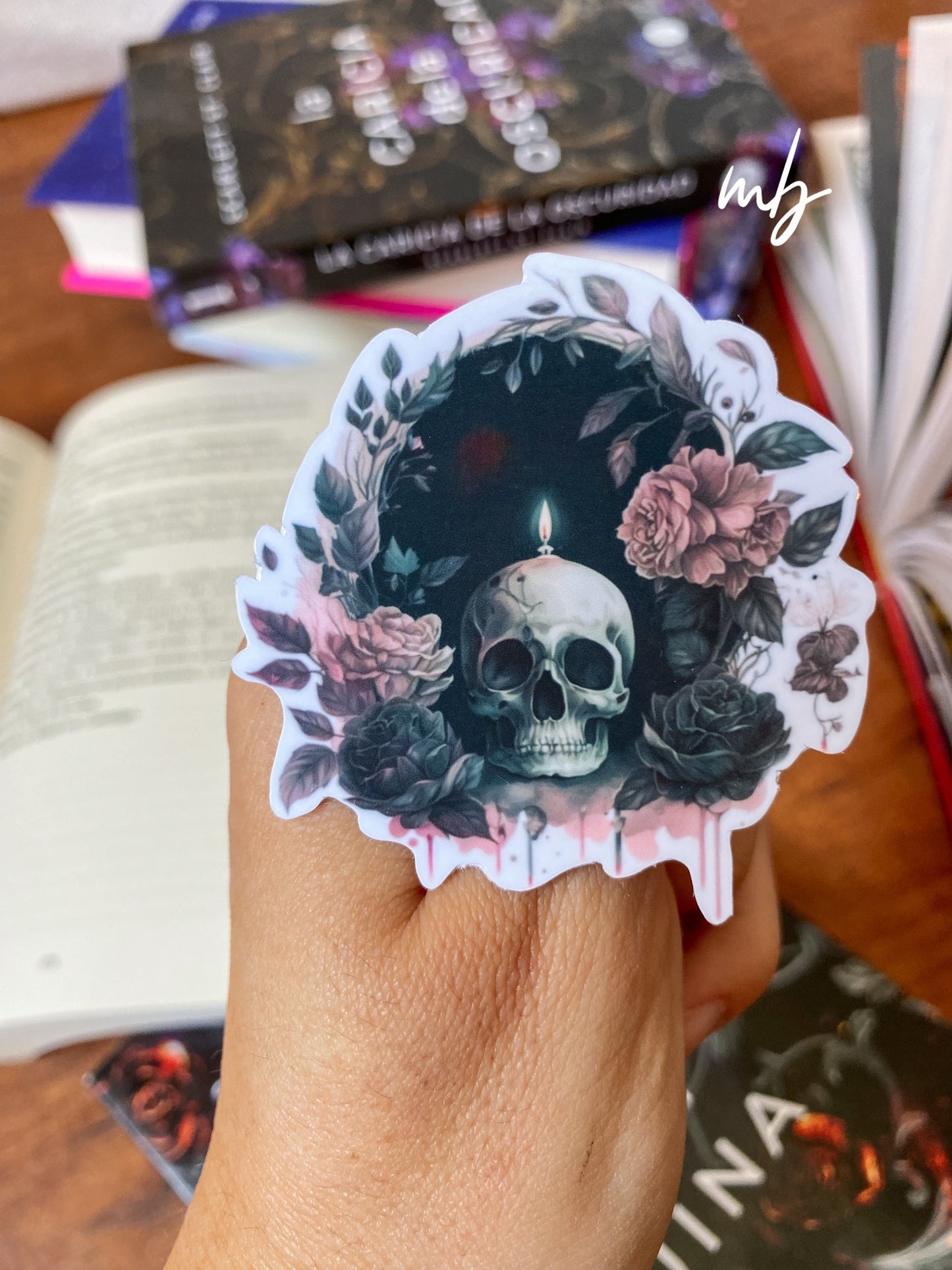 SKULL AND ROSES STICKER , DARK ACADEMIA