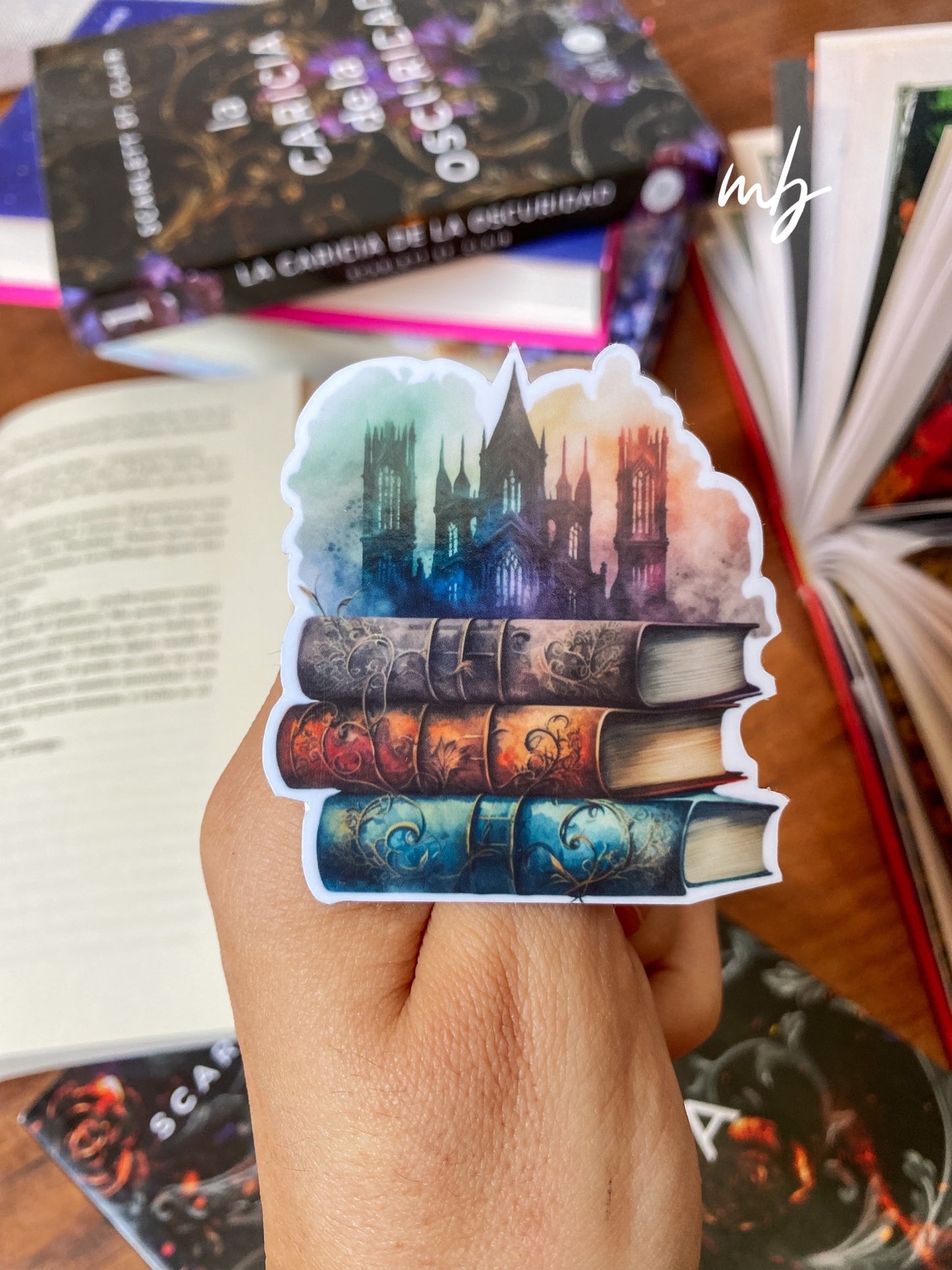 RAINBOW CATHEDRAL BOOKS STICKER , DARK ACADEMIA