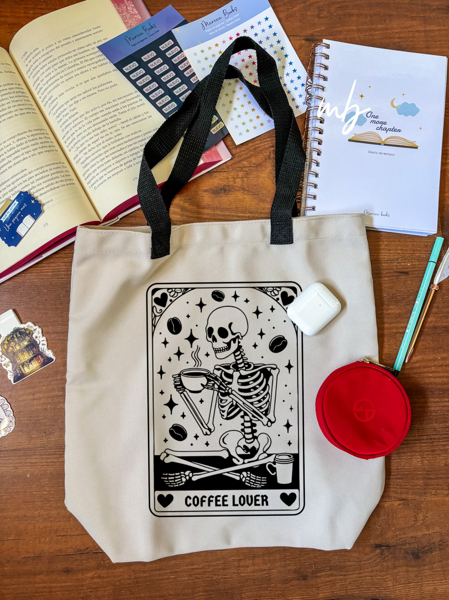 NUEVA Coffee Lover Tarot Tote bag mediana, personalizable