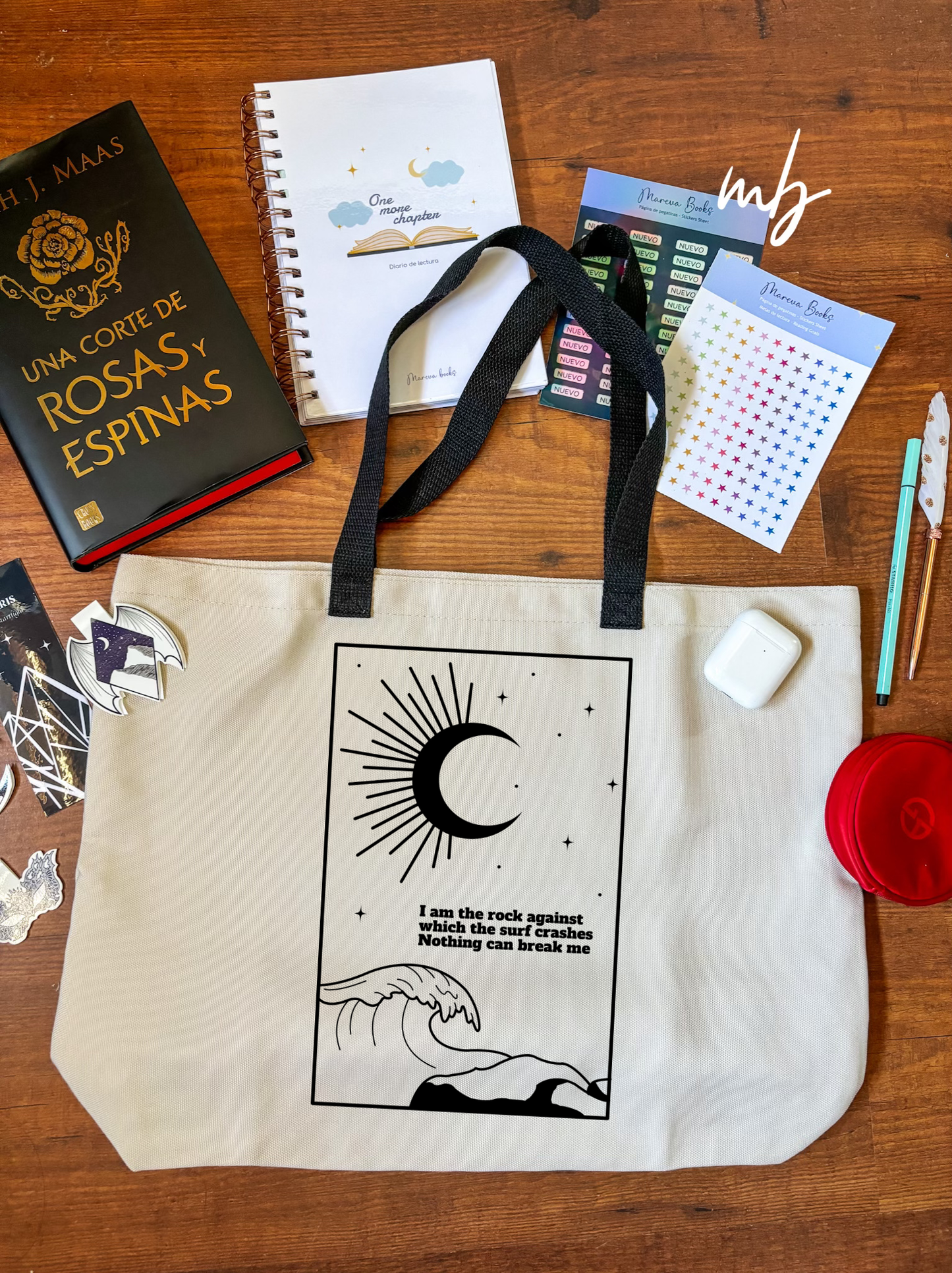 I am the rock Tote bag grande, Velaris , Acotar, Sarah J Maas