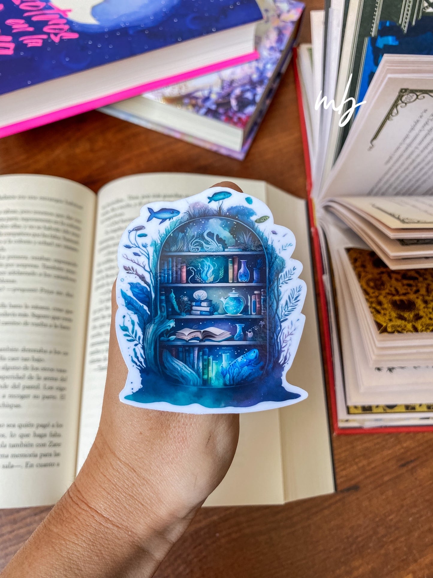 UNDERSEA BOOKCASE STICKER WATERPROOF