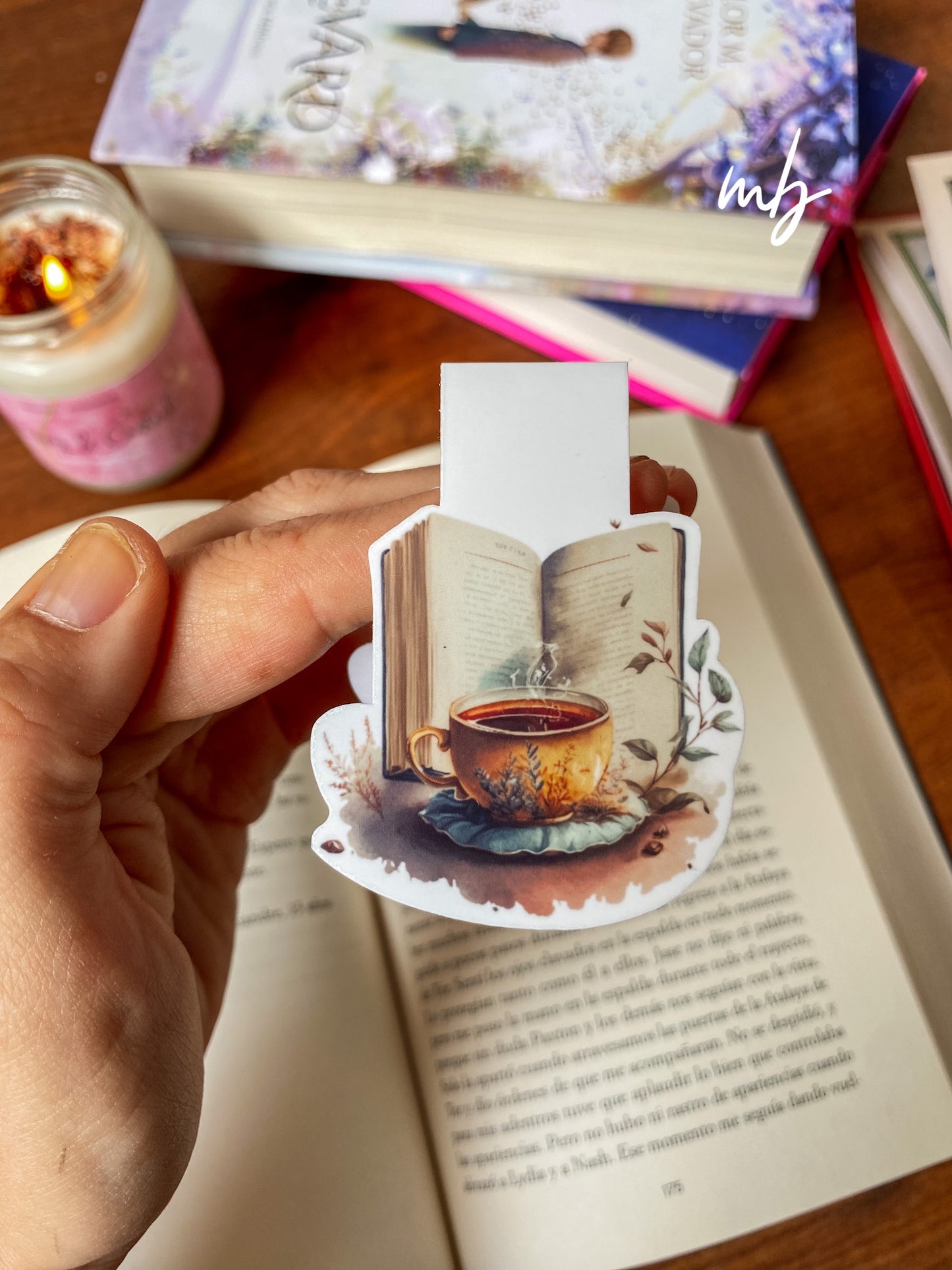 COFFEE AND BOOKS BOOKMARK , VINTAGE