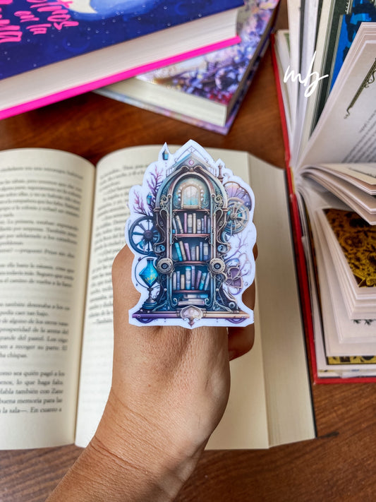 LIGHT STEAMPUNK BOOKCASE STICKER WATERPROOF