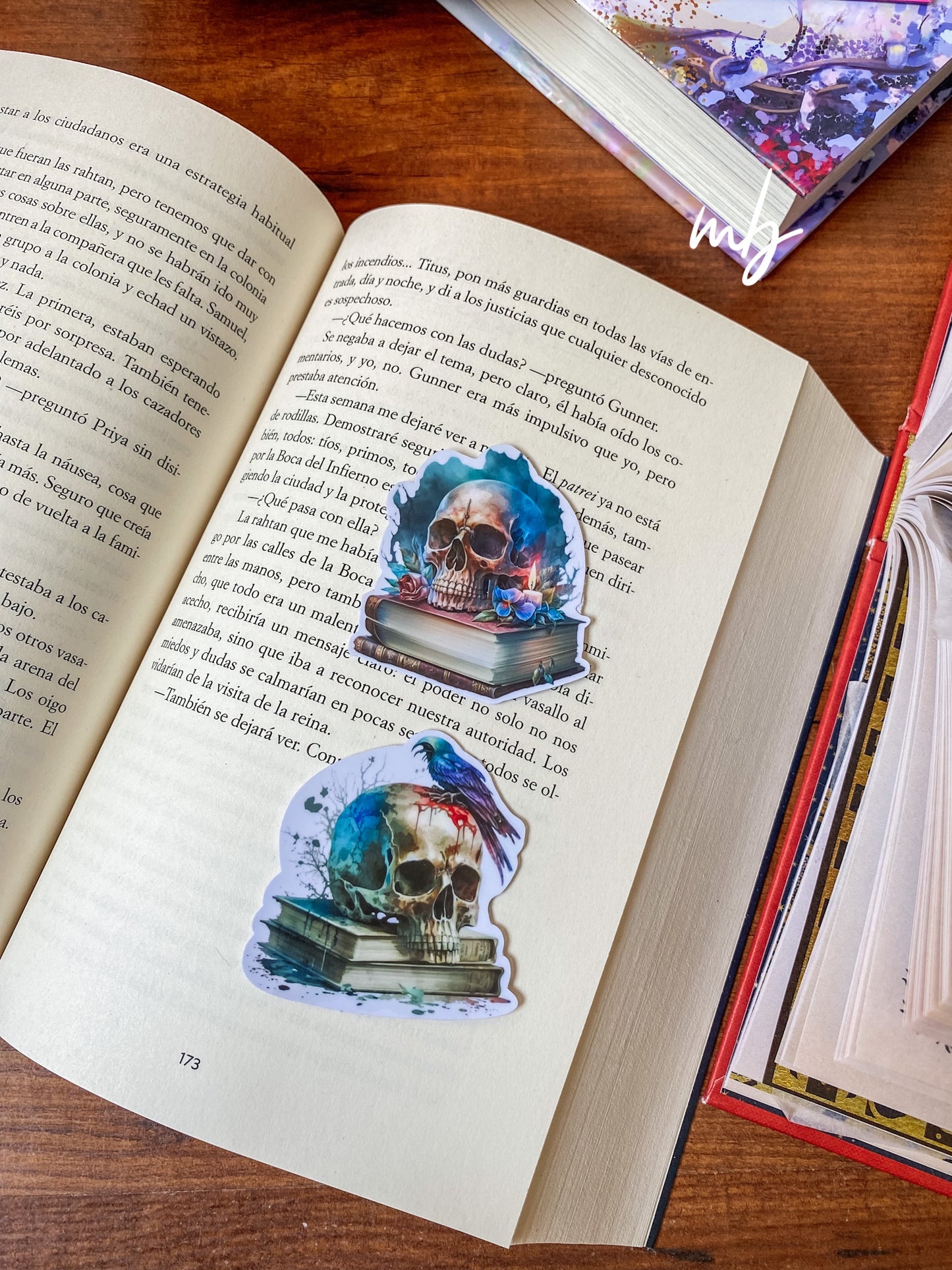 BOOKS AND SKULL STICKER , DARK ACADEMIA