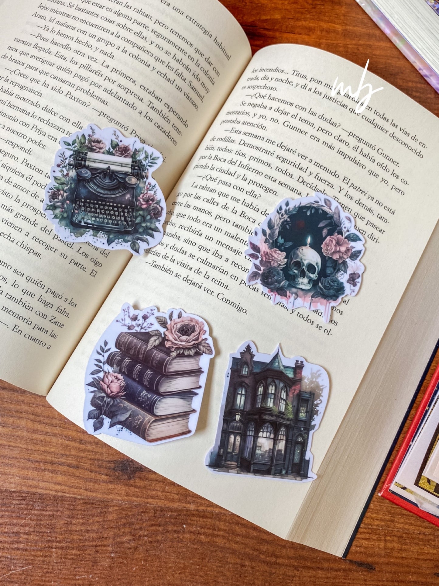 BOOKS AND ROSES STICKER , DARK ACADEMIA