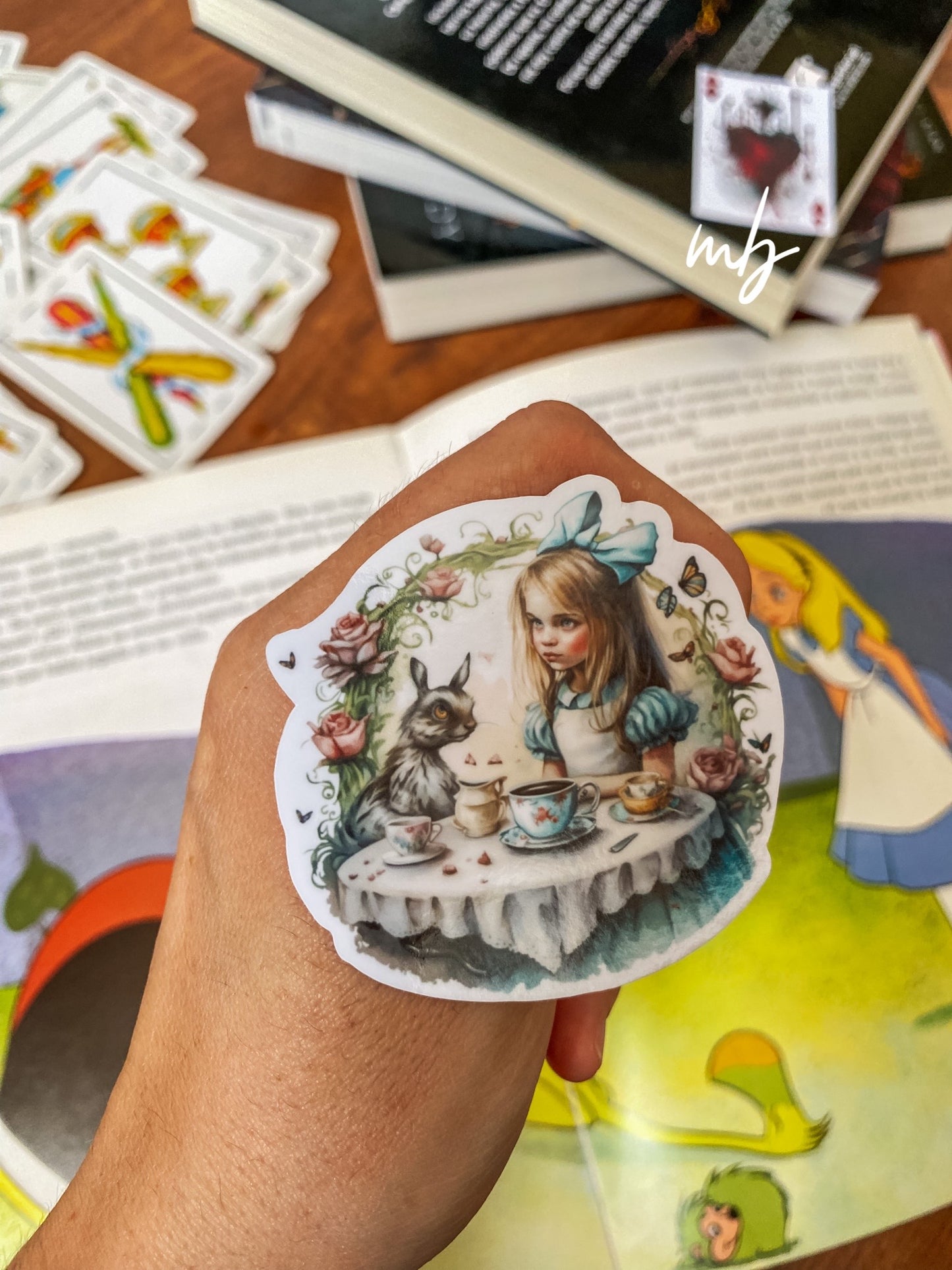 ALICE AND THE RABBIT STICKER , ALICE IN WONDERLAND