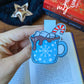  CHOCOLATE MUG WITH MARSHMALLOW CHRISTMAS BOOKMARK