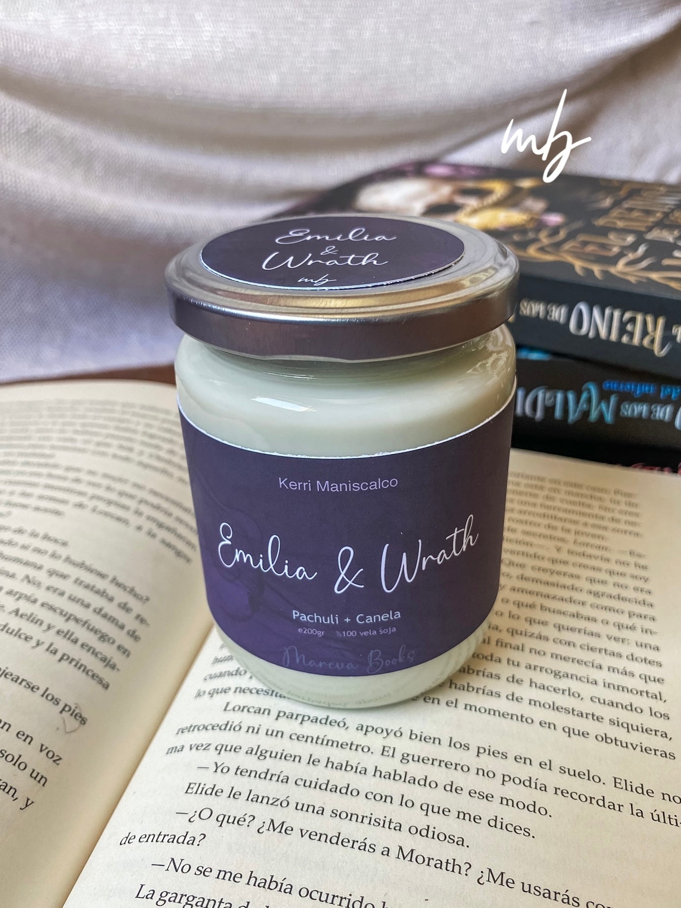 Emilia and Wrath , Handmade natural soy candle, Kingdom of the Wicked , Kerri Maniscalco