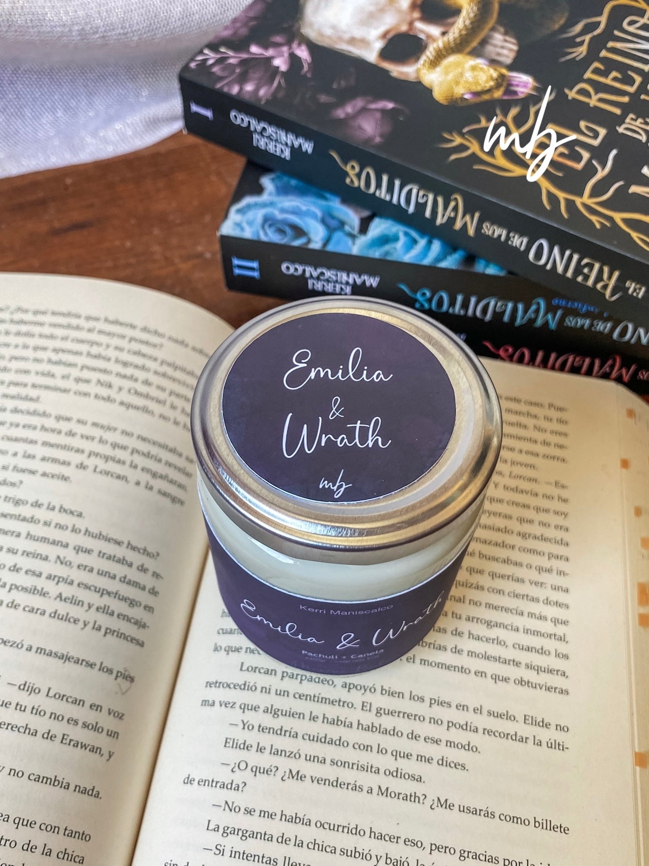 Emilia and Wrath , Handmade natural soy candle, Kingdom of the Wicked , Kerri Maniscalco