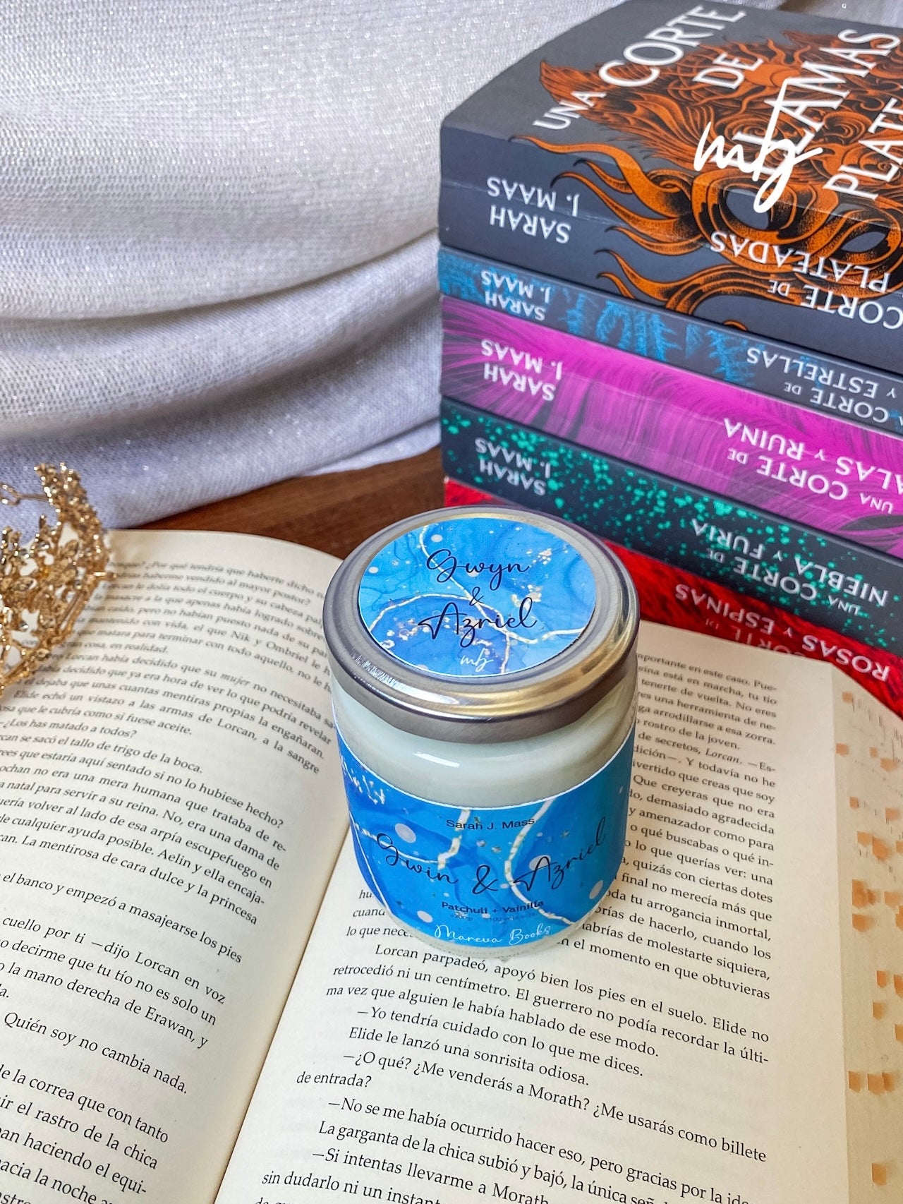 Gwin and Azriel, Handmade natural soy candle, ACOTAR , Sarah J. Maas