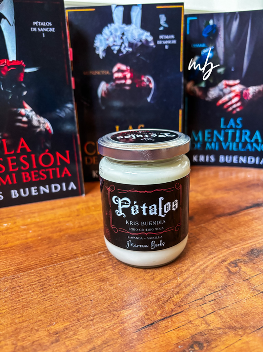 Petals, Kris Buendia official candle by Mareva Books. EXCLUSIVE