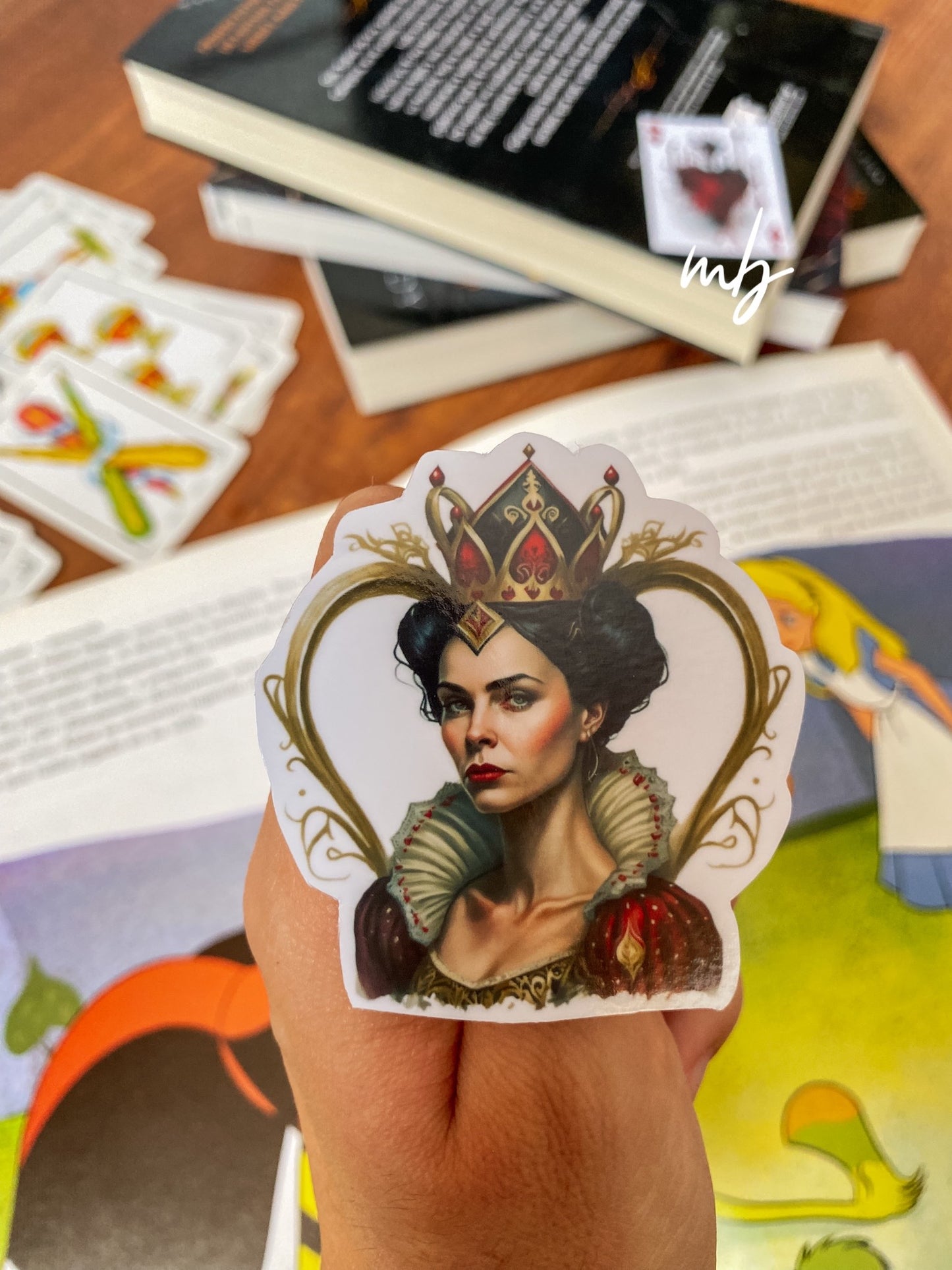 QUEEN OF HEARTS STICKER, ALICE IN WONDERLAND