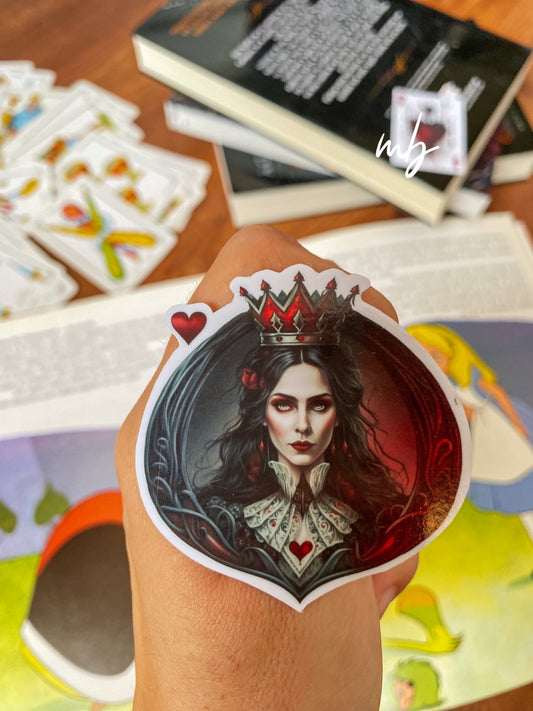 QUEEN OF HEARTS STICKER, DARK VERSION, ALICE IN WONDERLAND