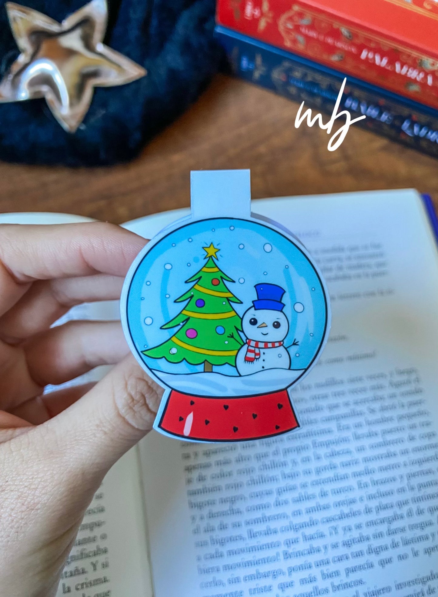  CHOCOLATE MUG WITH MARSHMALLOW CHRISTMAS BOOKMARK